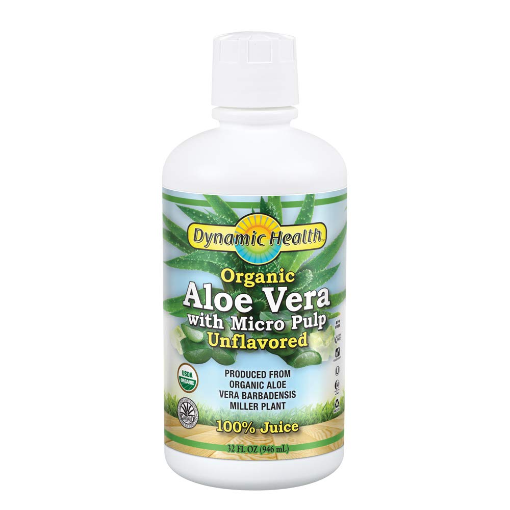 Dynamic Health Organic Aloe Vera Juice w/Micro Pulp, Unflavored 32oz ...