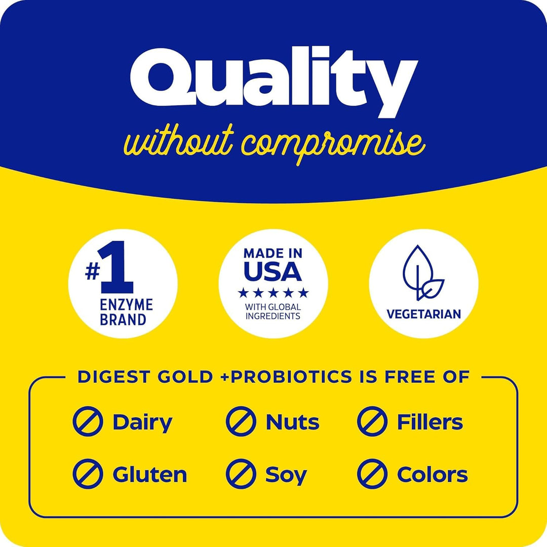 Enzymedica Digest Gold + Probiotics, 2-in-1 Formula for Gut Health, Digestive Enzymes &amp; 1 Billion Active Probiotic Cultures, 45 Count - The Oasis of Health