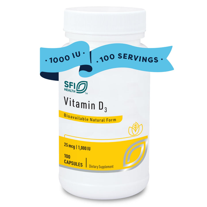 Klaire Labs Vitamin D3 1000 IU 100 Capsules