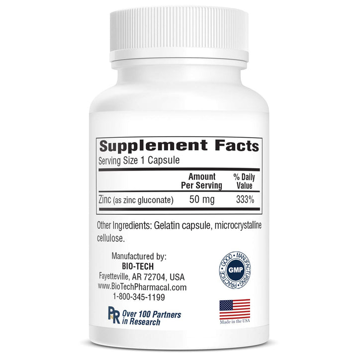 White Smoke Biotech Zn-50 Zinc 100 Capsules