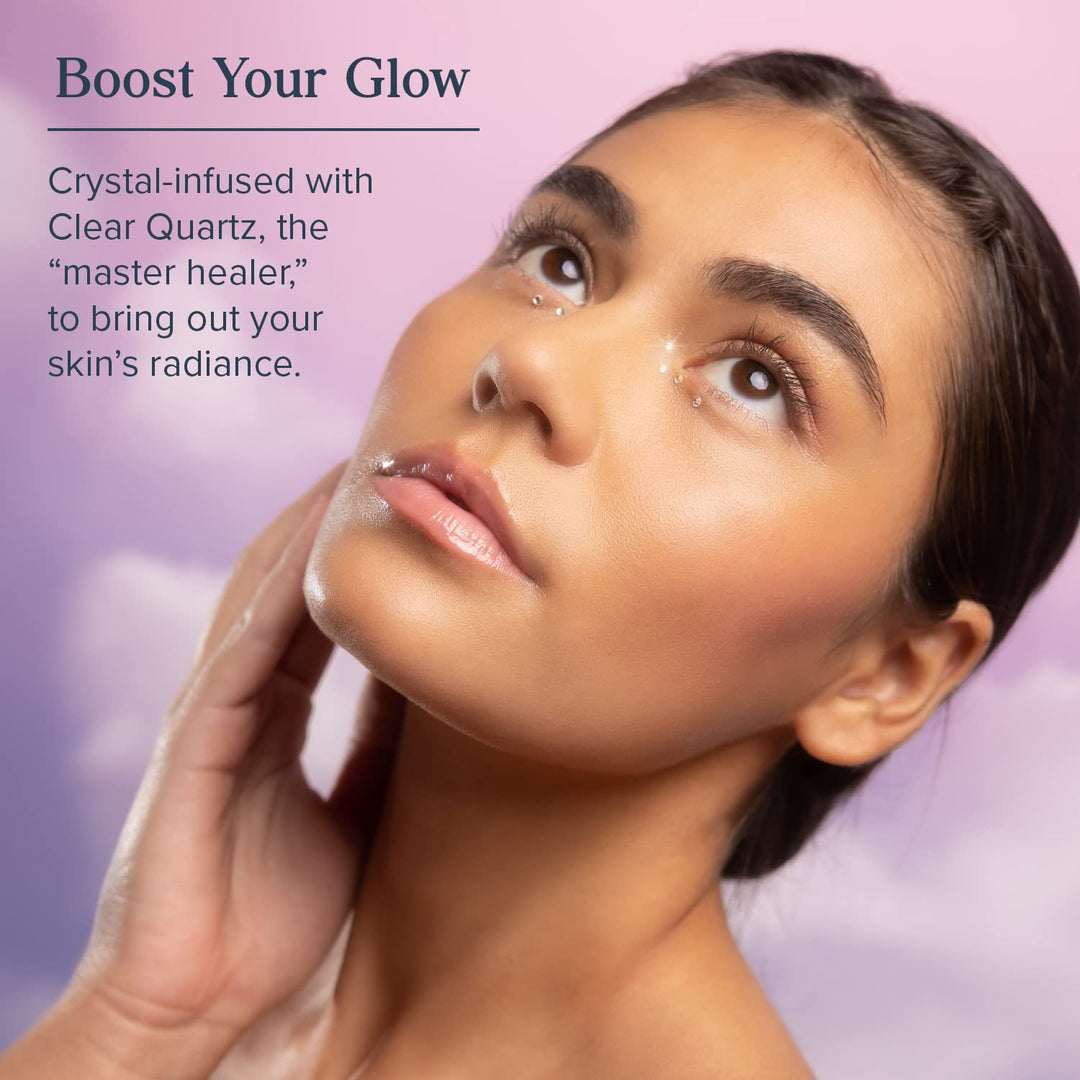 Heritage Store Aura Glow Facial Cleanser, Brightening Wash for a Fresh Glow, All Skin Types, Revitalizing Gel Cleanser Exfoliates &amp; Smooths with Glycolic Acid, Niacinamide &amp; Clear Quartz, Vegan, 6oz