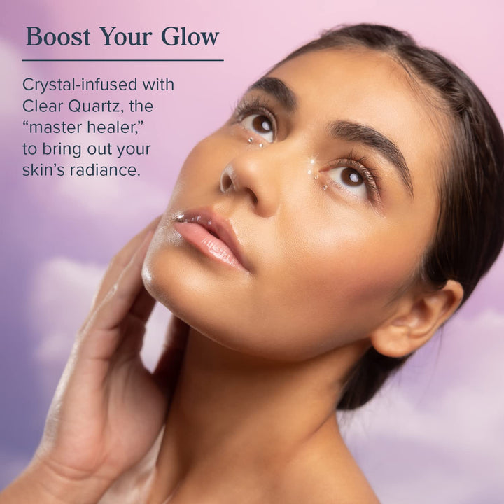 Heritage Store Aura Glow Facial Cleanser, Brightening Wash for a Fresh Glow, All Skin Types, Revitalizing Gel Cleanser Exfoliates &amp; Smooths with Glycolic Acid, Niacinamide &amp; Clear Quartz, Vegan, 6oz