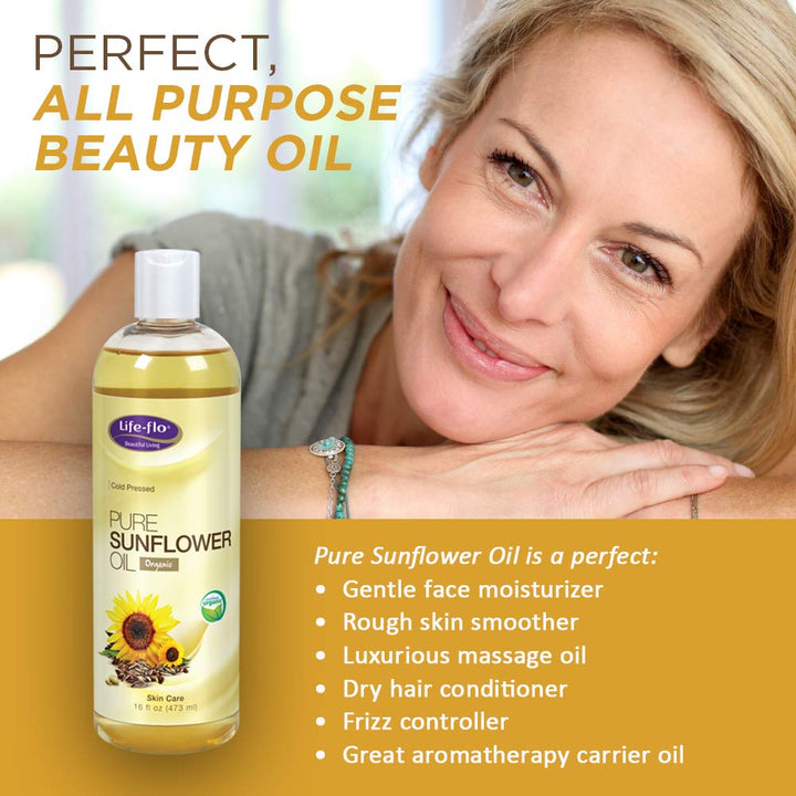 LIFE-FLO Carrier Oil | 16oz (Pure Sunflower Oil)