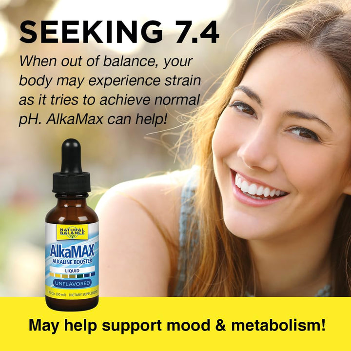 Natural Balance Alkamax Alkaline Booster - Alkaline Water Drops, Liquid pH Balancing Drops for Drinking Water or Beverages, Helps Neutralize Acids for Men &amp; Women, Mineral Formula - 1 Fl Oz Bottle