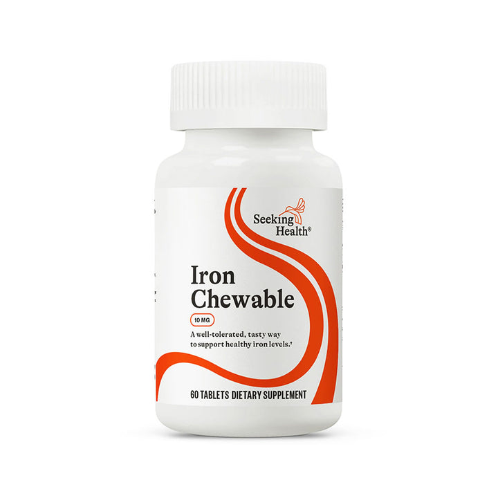 Seeking Health Iron Chewable - Mineral Supplement to Support Healthy Metabolism - Supplement Aids Muscle Function in Men &amp; Women - Energy Support Supplement - 10 mg, 60 Tablets