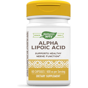 Nature's Way Alpha Lipoic Acid, Supports Healthy Nerve Function*, 600 mg per serving, 60 Capsules