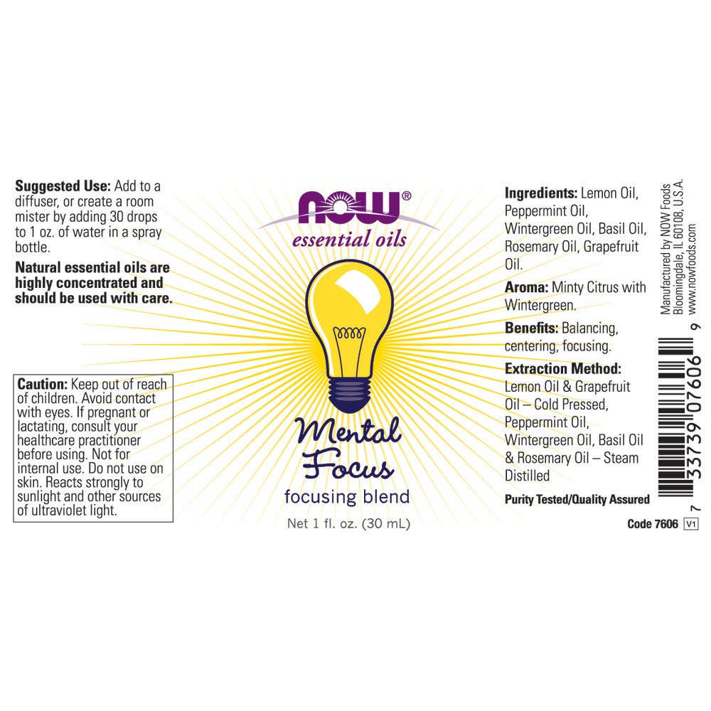 Mental focus oil blend , 1 Fluid Ounce (Pack of 2)