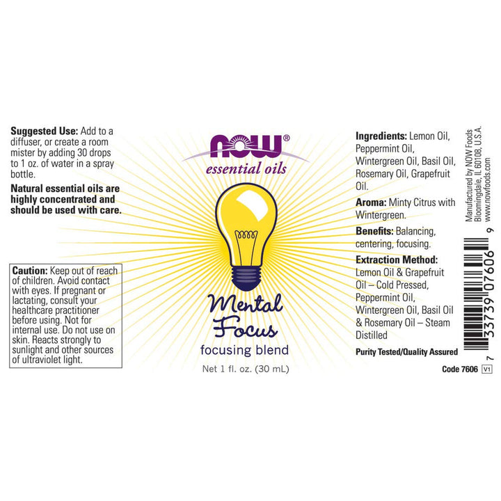 Mental focus oil blend , 1 Fluid Ounce (Pack of 2)
