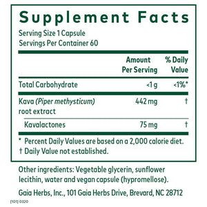 Gaia Herbs (Professional Solutions Kava Kava 60 VegiCaps - The Oasis of Health