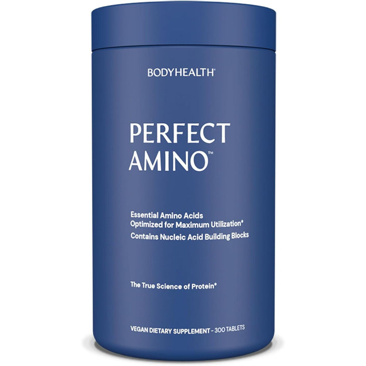 BodyHealth PerfectAmino (300 Tablets) Essential Amino Acid Supplement with BCAA and EAA, Muscle Recovery, Boost Energy &amp; Stamina, 99% Utilization, Vegan Branched Chain Protein Pre/Post Workout