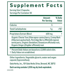 Gaia PRO Vitex Reproductive Formula - Supports Healthy Reproductive Function - with Organic Dandelion Root, Chaste Tree, Ginger Root, Cramp Root & More - 60 Vegan Liquid Phyto-Capsules (30 Servings) - The Oasis of Health