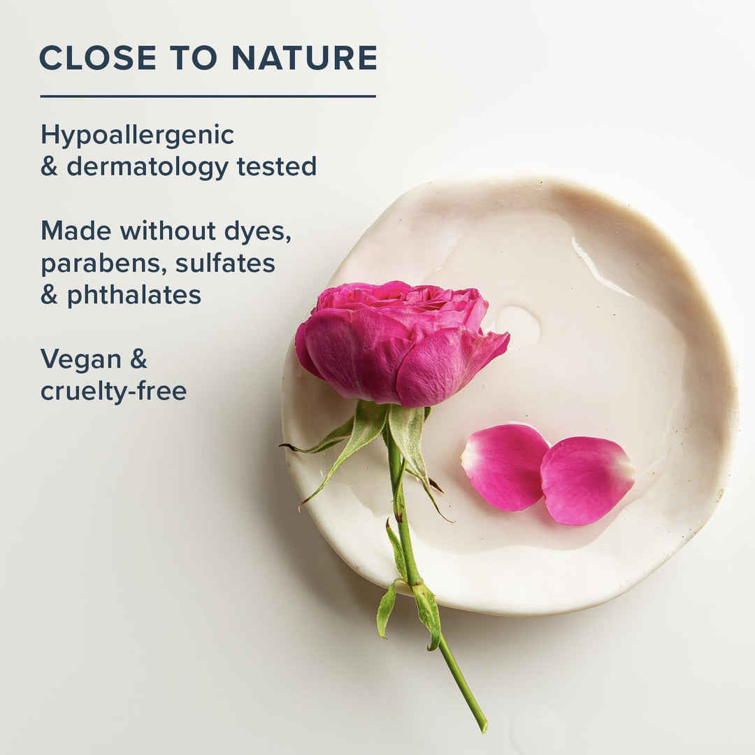 HERITAGE STORE Rosewater Facial Cleanser - Milk Face Wash Purifies and Nourishes w/Squalane, Rose Complex, Dry Skin to Combination Skin Care, Hypoallergenic, pH Balanced, Vegan, 60-Day Guarantee, 4oz