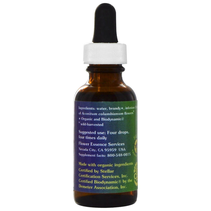 Flower Essence Range of Light Monkshood Supplement Dropper - 1 fl oz