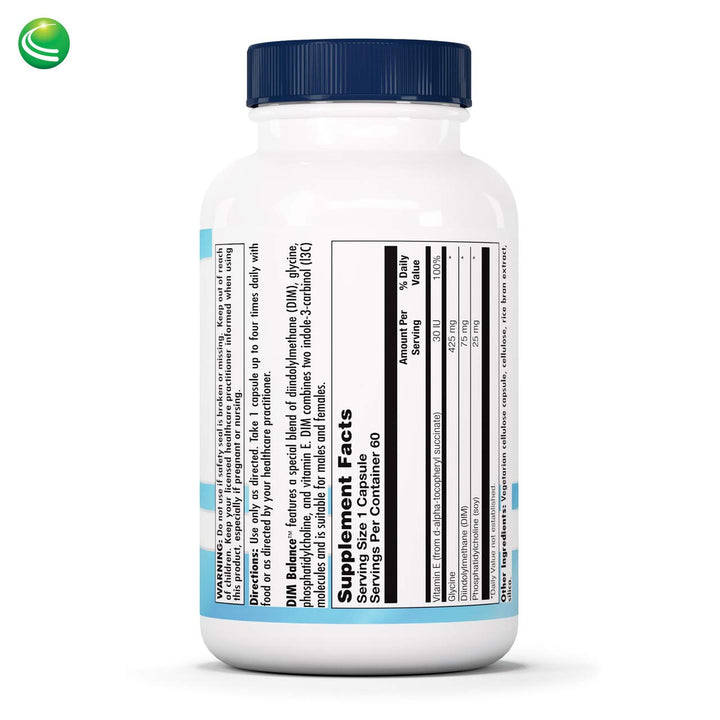 Nutra BioGenesis - DIM Balance - DIM Supplement with Diindolylmethane, Glycine, and Phosphatidylcholine - 60 Capsules