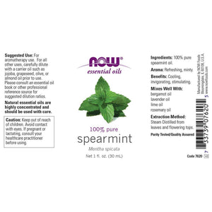 NOW Spearmint Oil, 1-Ounce - The Oasis of Health