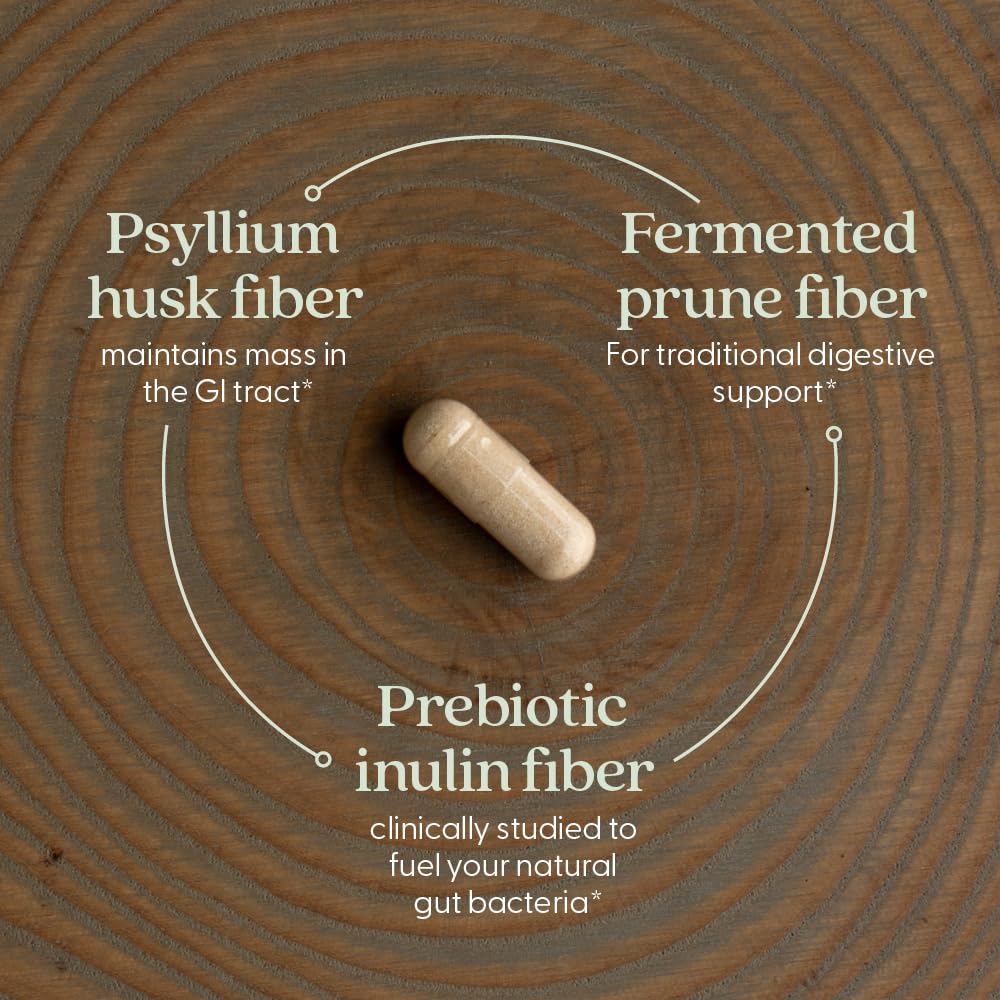 New Chapter All-Flora Multi-Fiber Supplement with Clinically Studied Prebiotic Inulin + Psyllium Husk for Digestion &amp; Gut Health, Good Source of Daily Fiber, USDA Organic, 100% Vegan, 120 Count