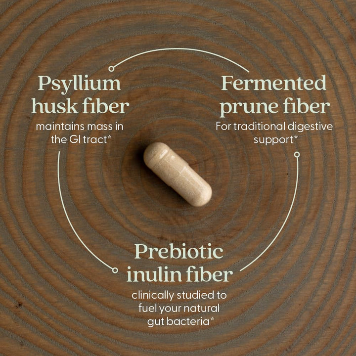 New Chapter All-Flora Multi-Fiber Supplement with Clinically Studied Prebiotic Inulin + Psyllium Husk for Digestion &amp; Gut Health, Good Source of Daily Fiber, USDA Organic, 100% Vegan, 120 Count