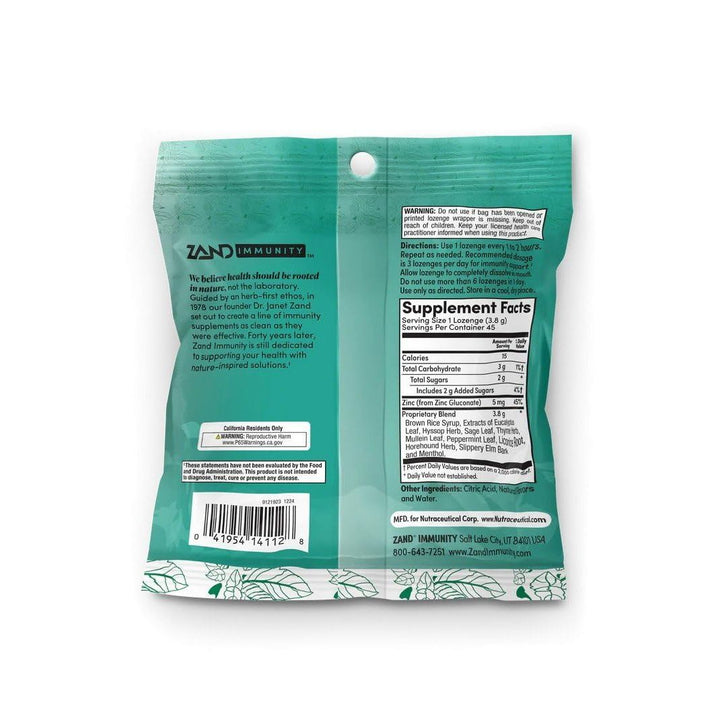 Menthol Immune Support Lozenges by Zand Immunity