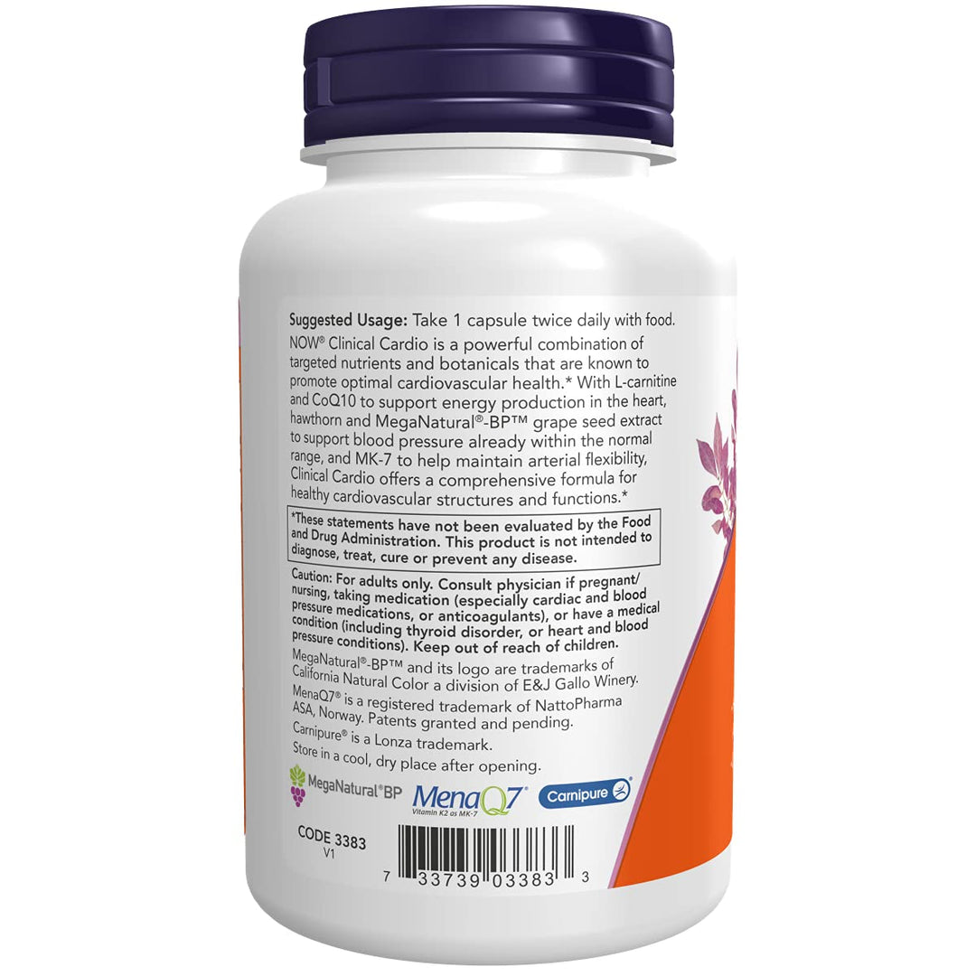 NOW Foods Supplements, Clinical Cardio, Cardiovascular Support*, Helps Maintain Blood Pressure Already Within the Healthy Range*, Clinically Validated Ingredients, 90 Veg Capsules