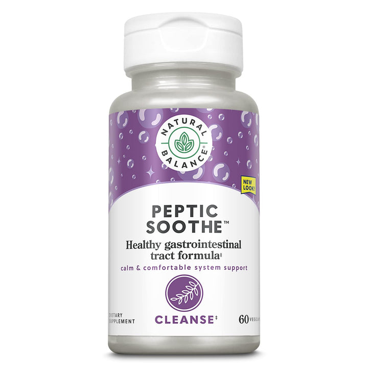 Natural Balance Peptic Soothe | Gastrointestinal Formula for Healthy Digestion Support | with Zinc Carnosine, L-Glutamine &amp; Mastic Gum | 60 VegCaps