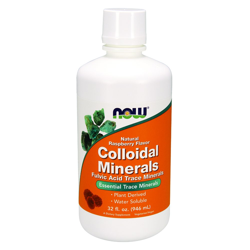 Now Colloidal Minerals, Natural Rasberry Flavor, 32-Ounce