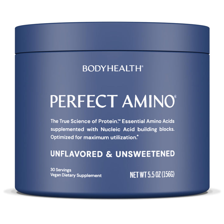 BodyHealth PerfectAmino - BCAA and EAA Powder for Pre and Post Workout - Amino Acid Energy Drink for Men and Women to Support Lean Muscle and Recovery - Unflavored &amp; Unsweetened - 30 Servings