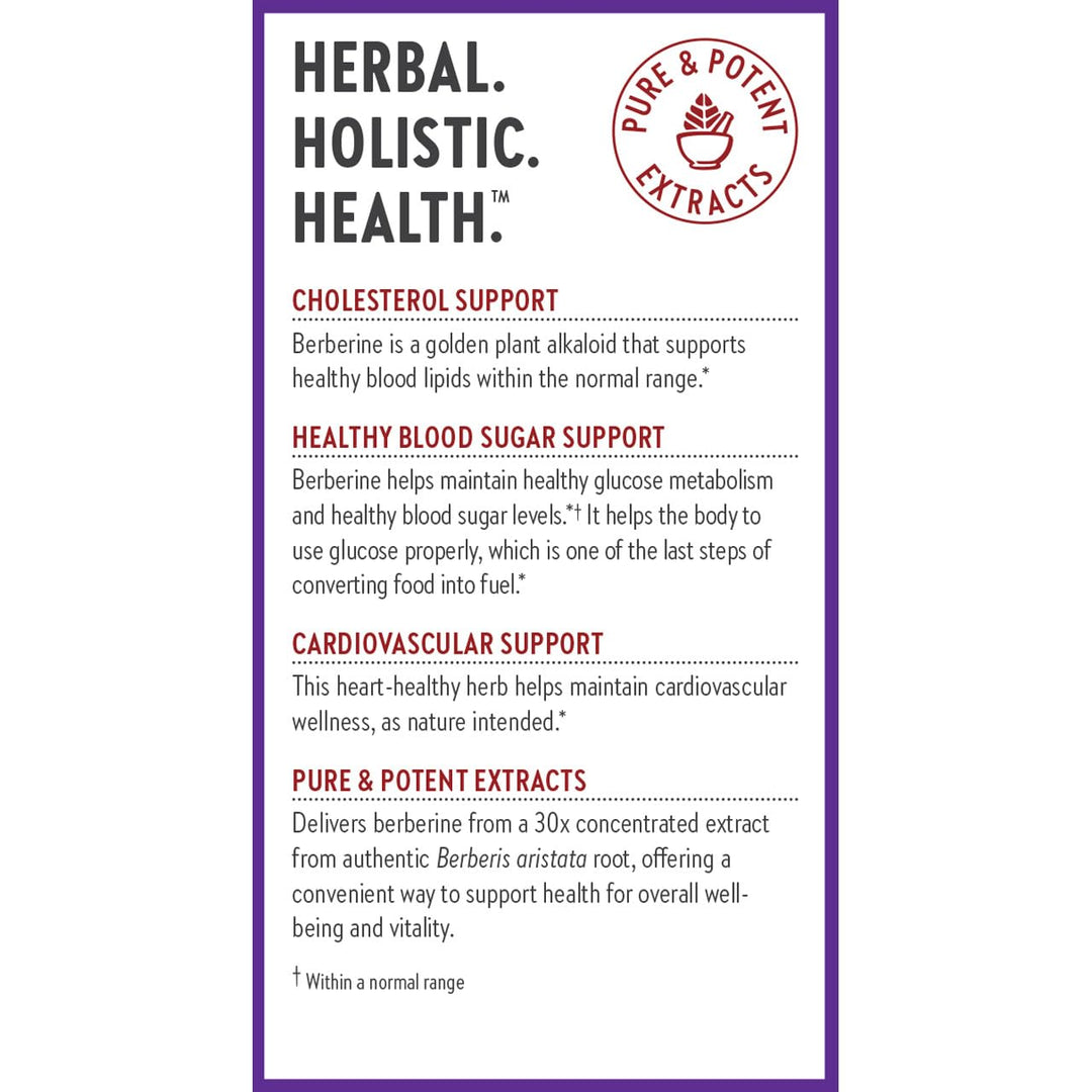 New Chapter Berberine Supplement - Super-Potent Berberine 1000 mg, 30x Concentrated Indian Barberry Extract to Support Metabolic Health + Heart Health + Glucose Support, Vegan, Gluten Free, 60 Count