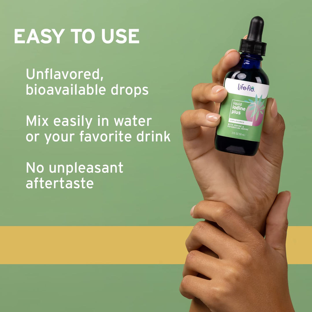 Life-flo Liquid Iodine Plus 150 mcg, Iodine Supplement for Thyroid Support,* Healthy Energy &amp; Metabolism Formula* with Iodine &amp; Potassium Iodide (Unflavored)