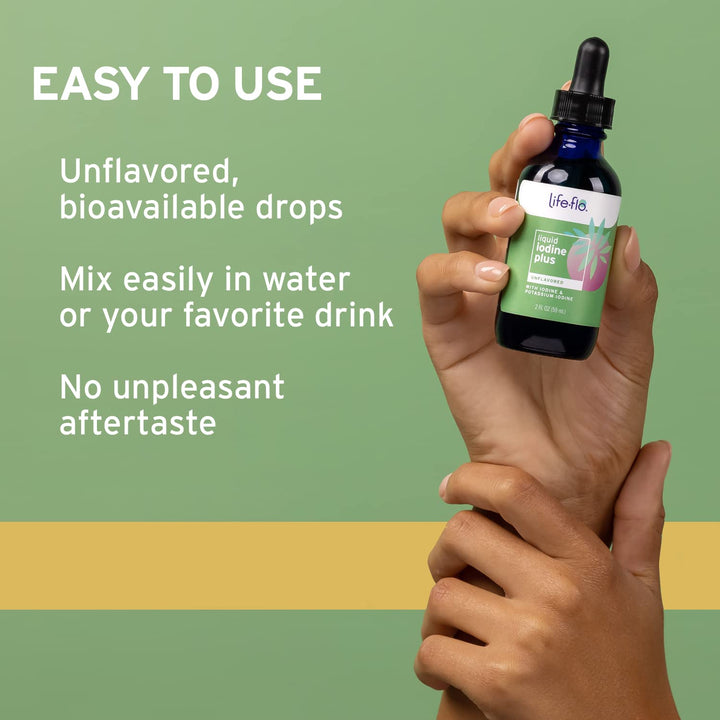 Life-flo Liquid Iodine Plus 150 mcg, Iodine Supplement for Thyroid Support,* Healthy Energy &amp; Metabolism Formula* with Iodine &amp; Potassium Iodide (Unflavored)