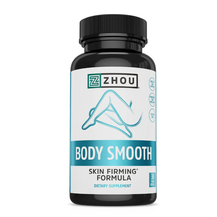 Zhou Body Smooth - Cellulite Pills for Women, Dimpless Anti Cellulite Supplement for Firm Smooth Skin with Hyaluronic Acid &amp; Vitamin C, Skincare for Thigh, Legs, Butt, Supports Hydration - 30 Capsules