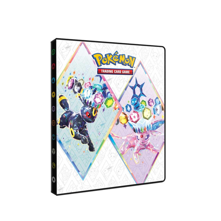 Ultra PRO Scarlet &amp; Violet 4-Pocket Portfolio for Pokémon Cards - Vibrant Terestallized Espeon, Umbreon, Glaceon, Leafeon - Holds 80 Pokemon Cards or Standard Size Cards + 4 Oversized Cards