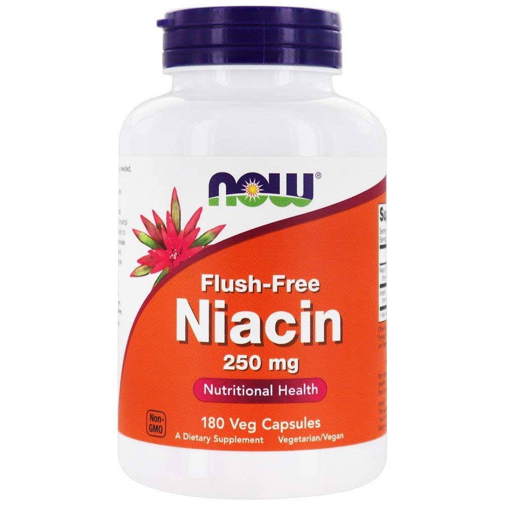 Now Foods Flush-Free Niacin 250 mg 180 Vcaps - 0484 - 2 Pack