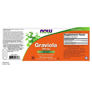 Now Foods Graviola 500 mg 100 Vcaps - 4703 - The Oasis of Health