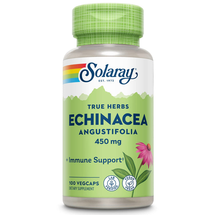 SOLARAY Echinacea Angustifolia Root 450 mg | Healthy Immune &amp; Respiratory Function Support | Lab Verified | 100 VegCaps
