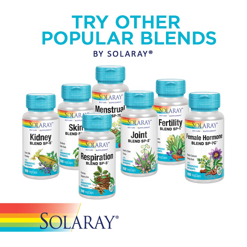 SOLARAY Menopause Blend SP-7D | Herbal Blend w/Cell Salt Nutrients to Help Provide Menopause Support | Non-GMO, Vegan | 50 Servings | 100 VegCaps