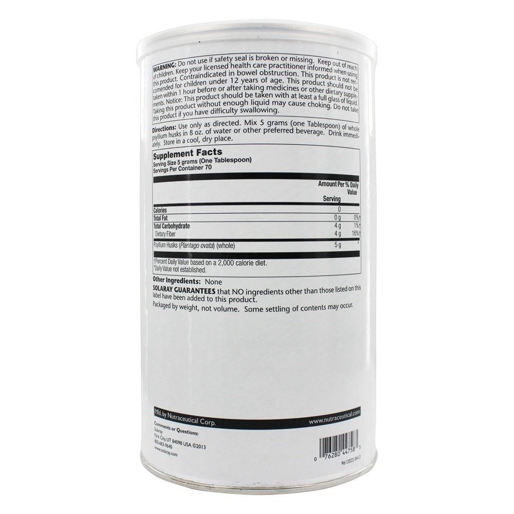 Solaray Total Cleanse Whole Psyllium Husks Unflavored - 350 g