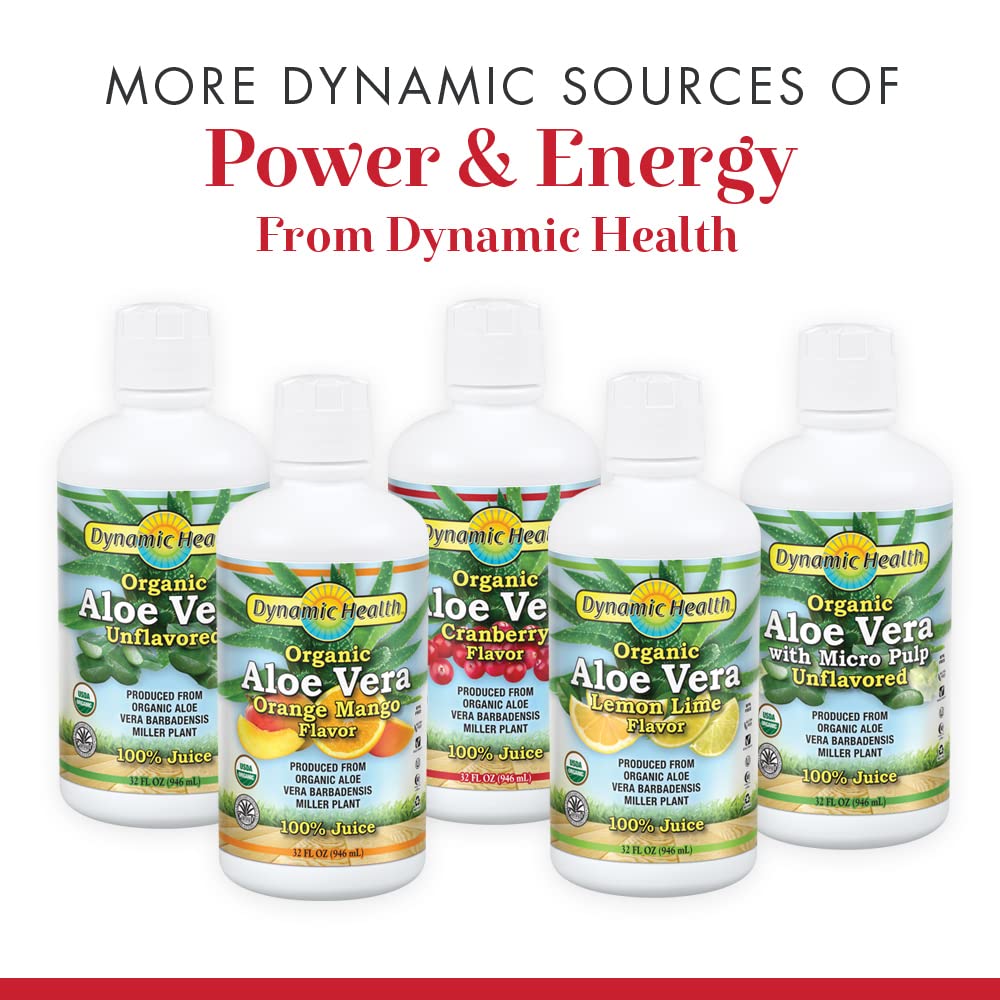 Dynamic Health Organic Aloe Vera Juice w/Micro Pulp, Unflavored | No A ...