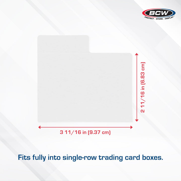 BCW Horizontal Trading Card Dividers - 30 ct | Archival Quality, Write-On Index Tab, 3 11/16 X 2 11/16 Inches | Fits Single Row Card Boxes| Card Collection Organizer Dividers