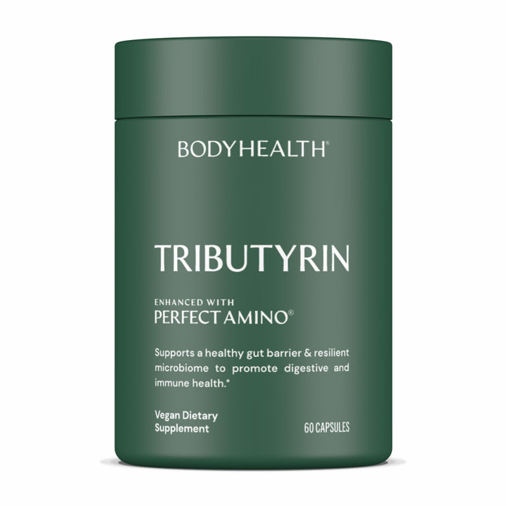 BodyHealth Tributyrin 200mg - Tri-Butyrin Supplement for Gut Health Support, Digestive Comfort, Microbiome Balance &amp; Immune Support* - 60 Capsules