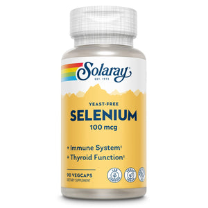 Solaray Yeast Free Selenium 100mcg, Healthy Immune & Thyroid Function Support, Enhanced Absorption, 90 Serv, 90 VegCaps - The Oasis of Health