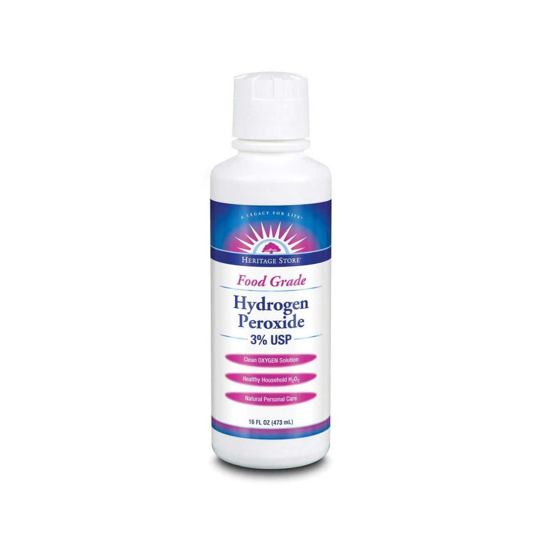 Heritage Store Heritage Store Hydrogen Peroxide 3%, Liquid, Fragrance Free (btl-plastic) 16oz, 16 Fluid Ounce