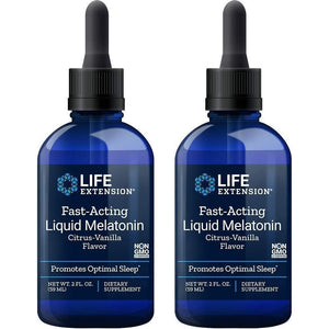 Life Extension Fast-Acting Liquid Melatonin (Citrus-Vanilla), 2 Fluid Ounces (Pack of 2) - The Oasis of Health