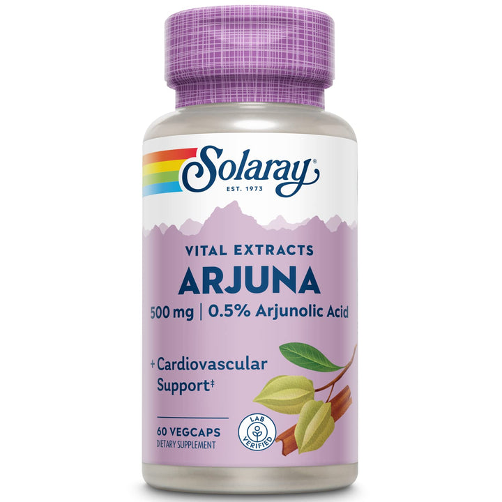 SOLARAY Arjuna Supplement, 500mg | 60 Count