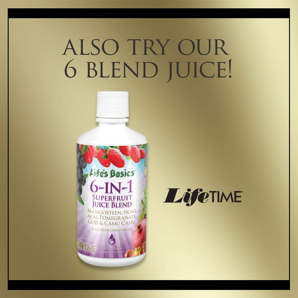 Lifetime Acai, Mangosteen, Noni &amp; Goji Superfruit Juice Blend | Dynamic Antioxidant, No Gluten | For Healthy Circulation &amp; Immunity | 32 FL oz