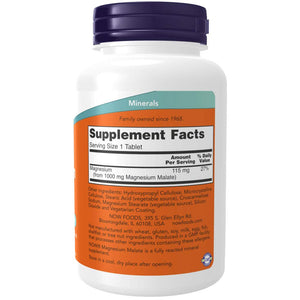 Now Foods Magnesium Malate 1000 mg 180 Tablets - 1300 - The Oasis of Health