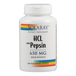 Solaray High Potency HCL + Pepsin 650 mg VCapsules, 100 Count  04814
