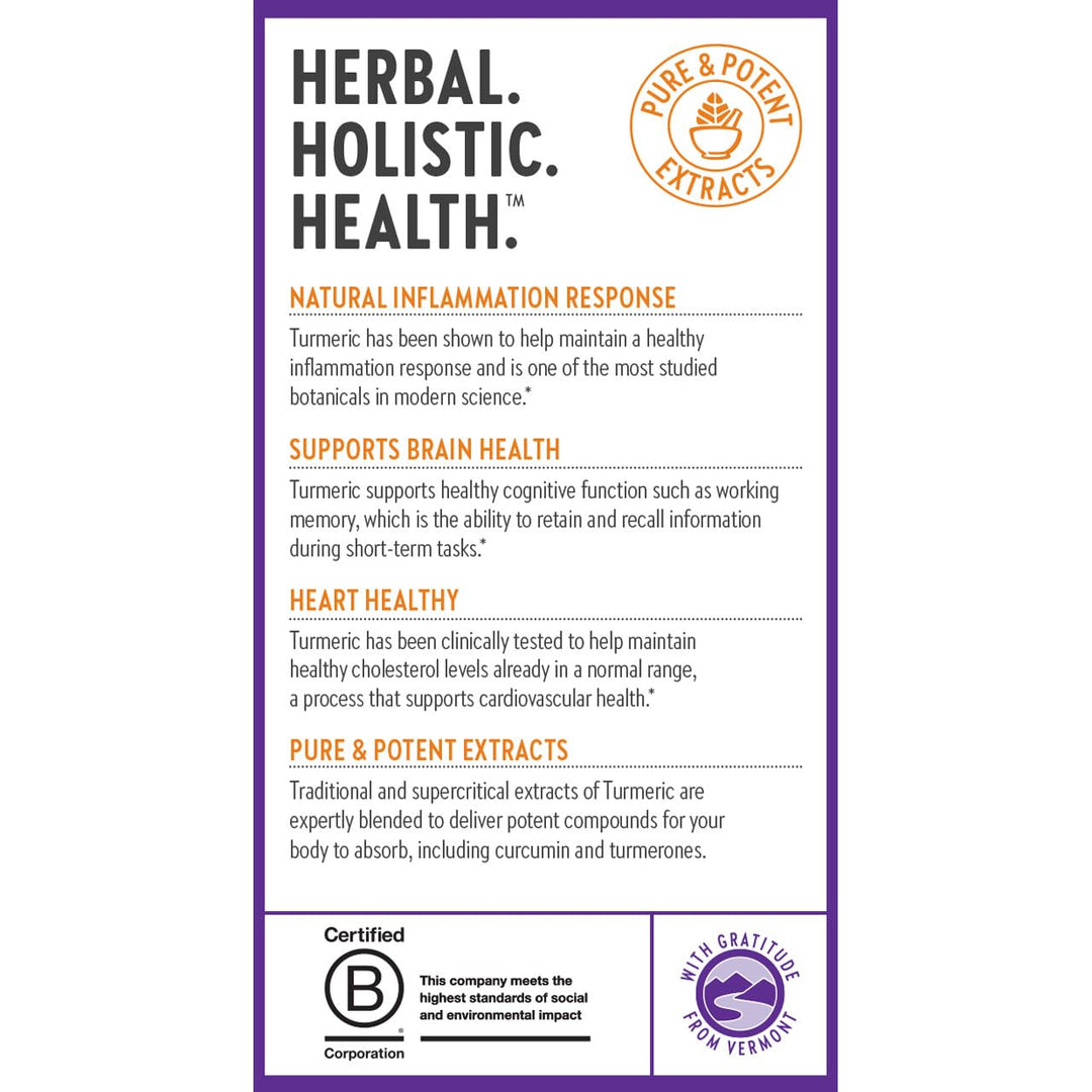 New Chapter Turmeric Supplement, One Daily, Heart, Brain &amp; Healthy Inflammation Support, Supercritical Turmeric Curcumin Means No Black Pepper Needed, Non-GMO, Gluten Free – 60 Count (2 Month Supply)