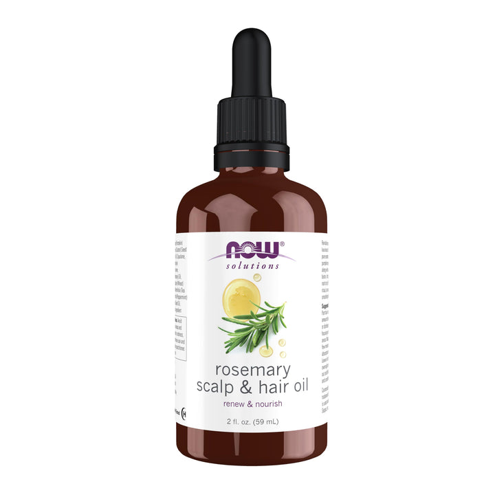 NOW Solutions Rosemary Scalp and Hair Oil, with Biotin, Pumpkin Seed and Argan Oils, Pre-Wash or Leave-In Scalp Treatment, 2 fl. oz.