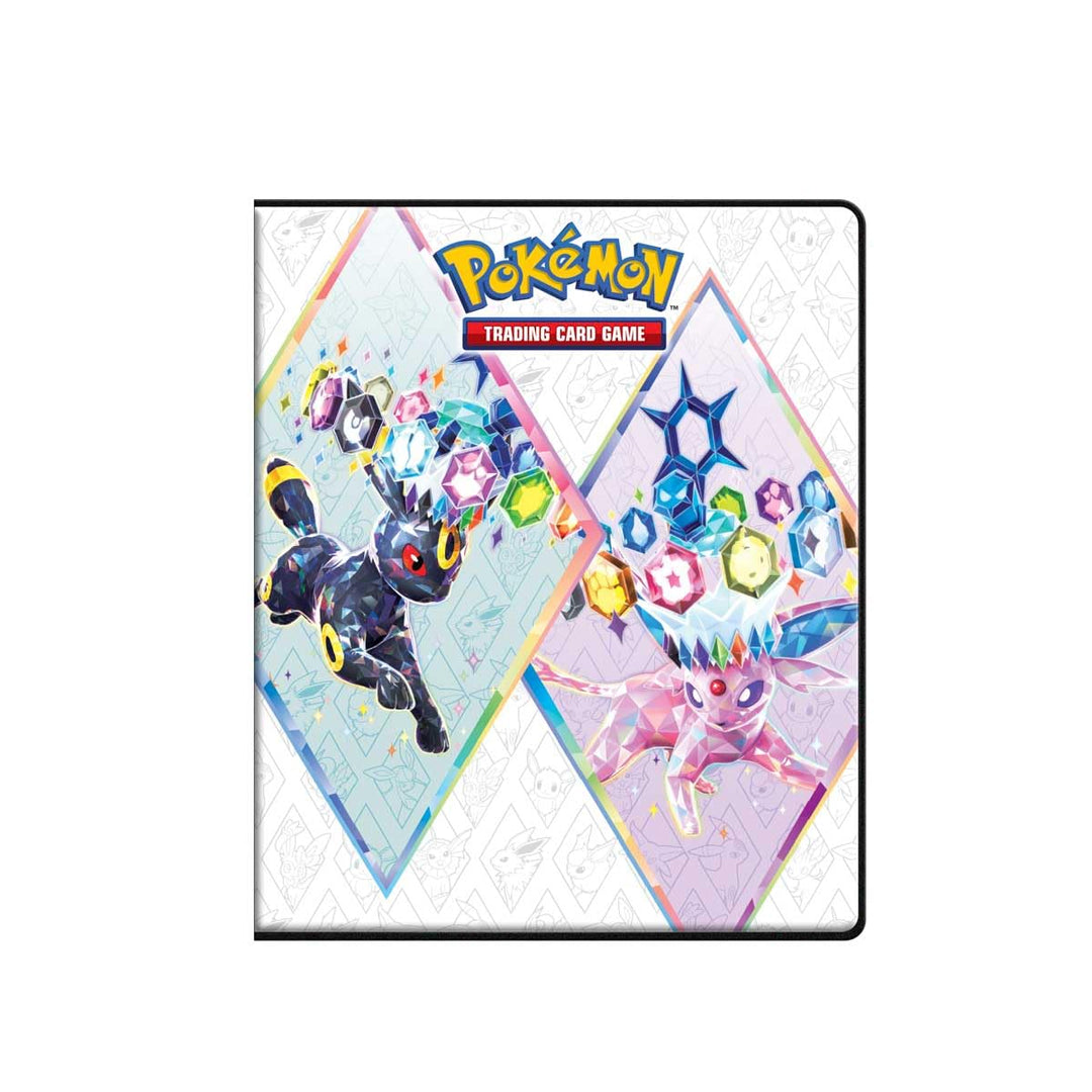 Ultra PRO Scarlet &amp; Violet 4-Pocket Portfolio for Pokémon Cards - Vibrant Terestallized Espeon, Umbreon, Glaceon, Leafeon - Holds 80 Pokemon Cards or Standard Size Cards + 4 Oversized Cards