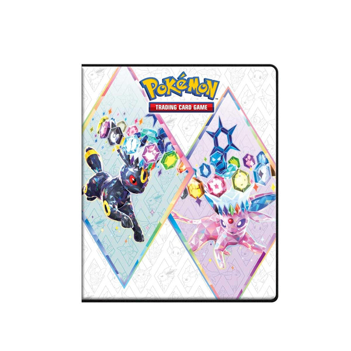 Ultra PRO Scarlet &amp; Violet 4-Pocket Portfolio for Pokémon Cards - Vibrant Terestallized Espeon, Umbreon, Glaceon, Leafeon - Holds 80 Pokemon Cards or Standard Size Cards + 4 Oversized Cards